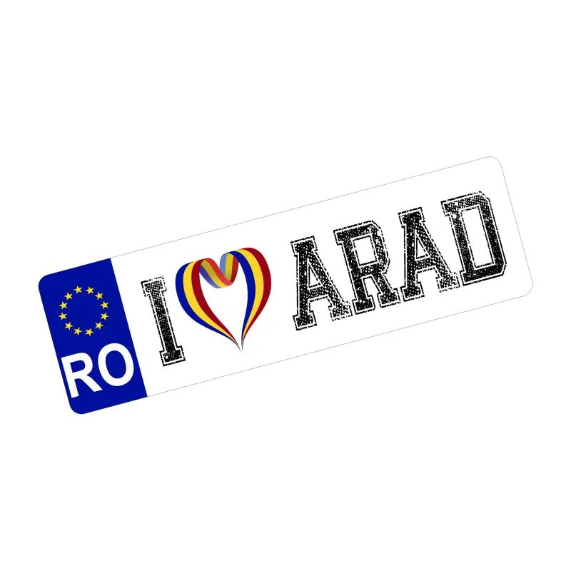 I love arad, autocolant, dimensiune 200x60mm